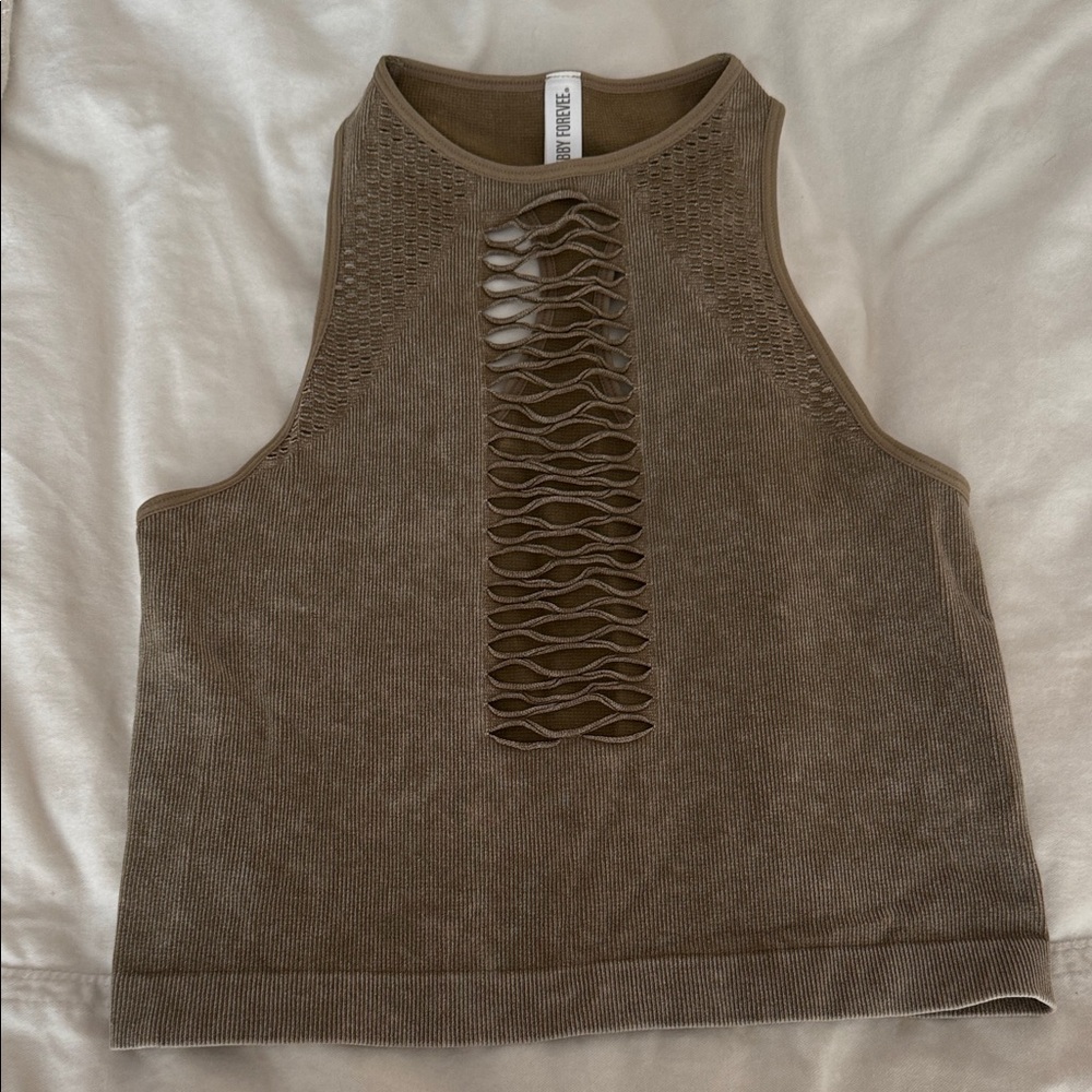 Stylish Brown Knit Crop Top